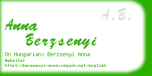 anna berzsenyi business card